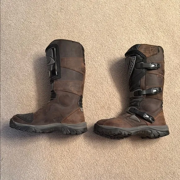 Brown and Black Forma Motorcycle Boots with Adjustable Straps