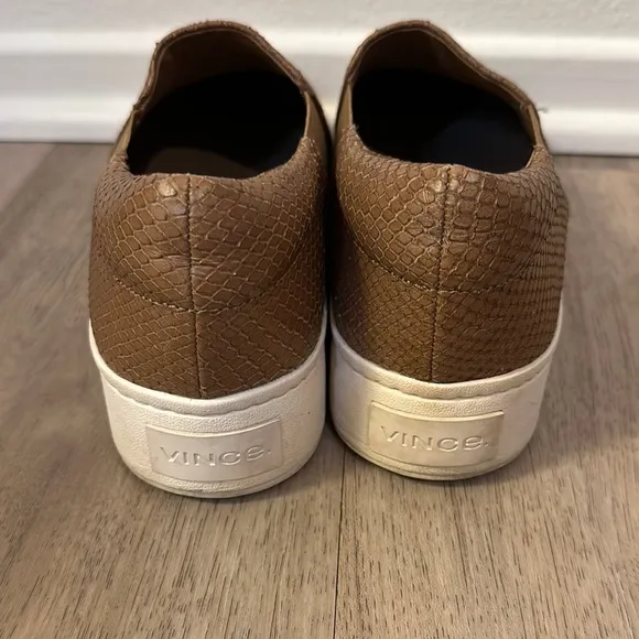 Brown Textured Slip-On Sneakers