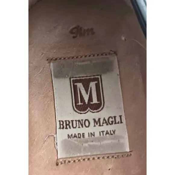 Bruno Magli Blk Leather Lizard Vamp Kiltie Loafer Made in Italy Sz 9.5