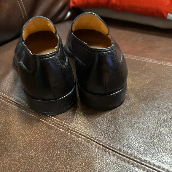 Bruno Magli Brice Black Leather Slip On Loafers Made in Italy Mens Size 10.5 M