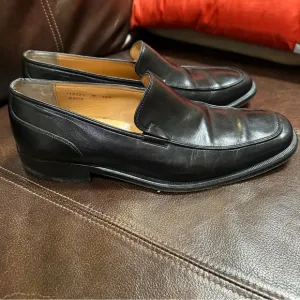 Bruno Magli Brice Black Leather Slip On Loafers Made in Italy Mens Size 10.5 M