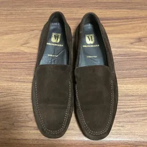 Bruno Magli Encino Casual Vamp Brown Suede Mens Loafers. Size 8 M.