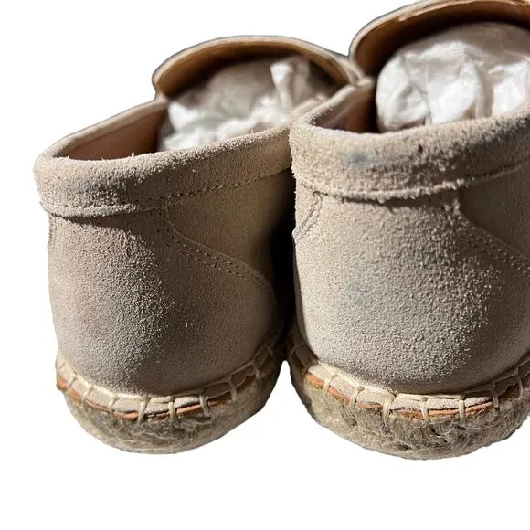 Bruno Magli Men's 8.5 Beige Eduardo Slip On Suede Penny Espadrilles Sand