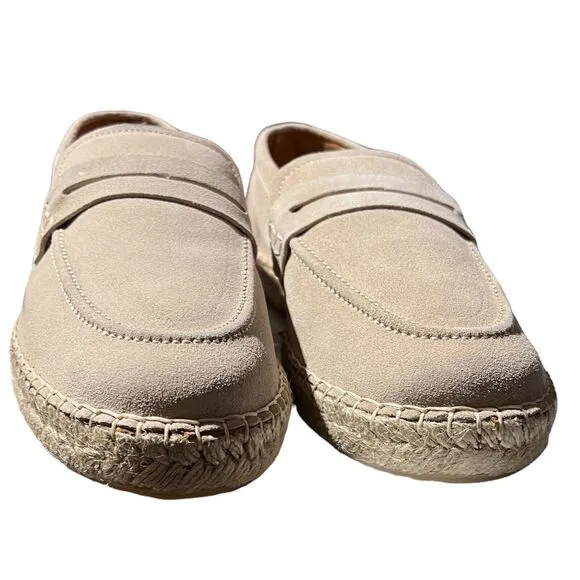 Bruno Magli Men's 8.5 Beige Eduardo Slip On Suede Penny Espadrilles Sand