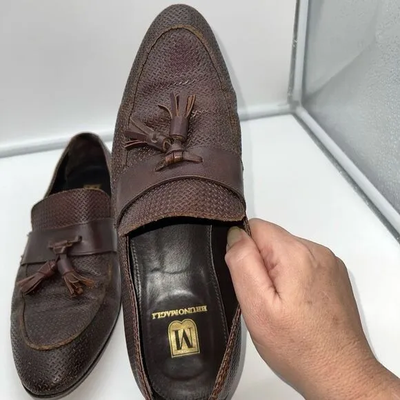 Bruno Magli Bemar Made in Italy Leather Tassle Loafers