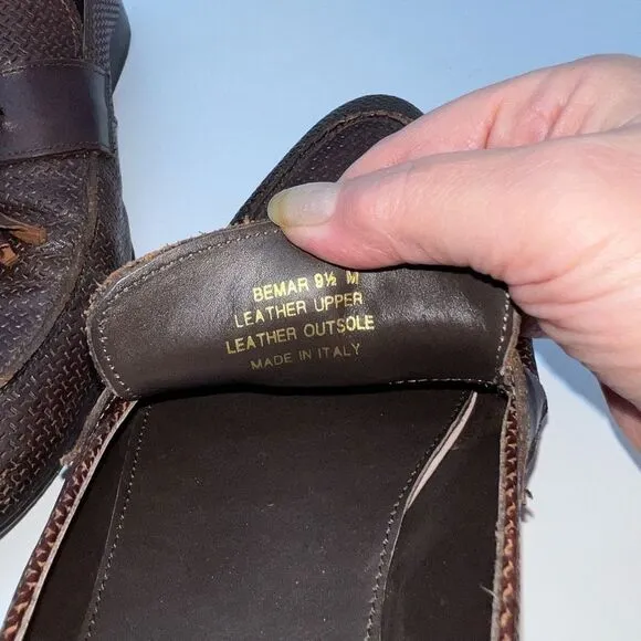 Bruno Magli Bemar Made in Italy Leather Tassle Loafers