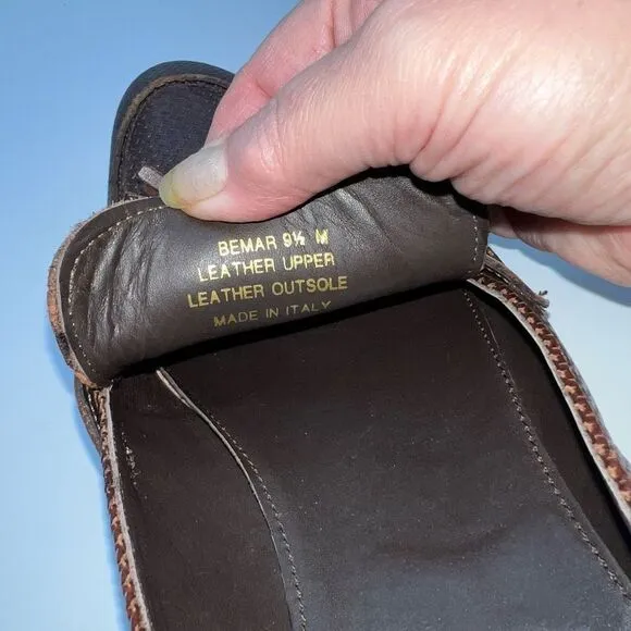 Bruno Magli Bemar Made in Italy Leather Tassle Loafers