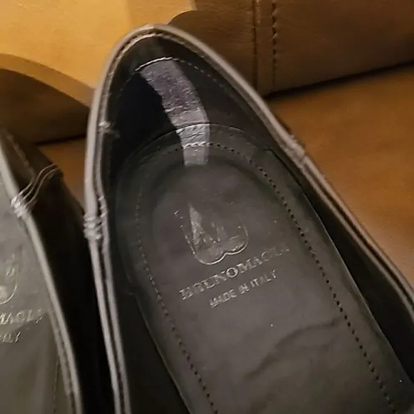 BRUNO MAGLI Smoke Gray Leather Horsebit Loafers - Size 13