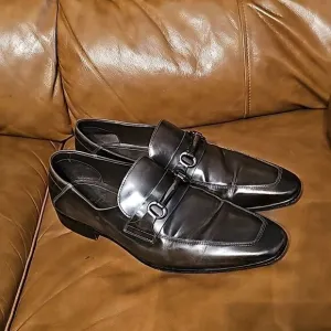 BRUNO MAGLI Smoke Gray Leather Horsebit Loafers - Size 13