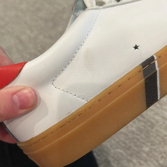 BURBERRY Men's Bio-Based Sneakers and Amber Size 41/US 8 In White