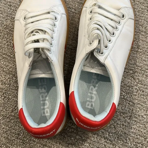 BURBERRY Men's Bio-Based Sneakers and Amber Size 41/US 8 In White