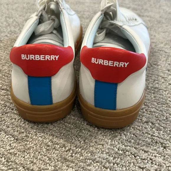 BURBERRY Men's Bio-Based Sneakers and Amber Size 41/US 8 In White