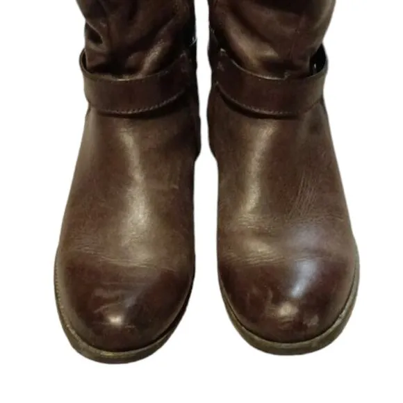 Bussola Arnell Tall Leather Brown Calf Height Boots size 39