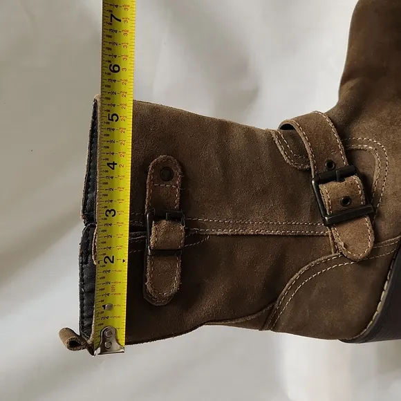 Bussola Brown Heeled Boots with Chunky Design and Mid-Calf Height (w size 38)