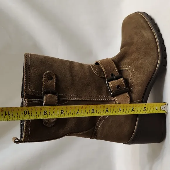 Bussola Brown Heeled Boots with Chunky Design and Mid-Calf Height (w size 38)