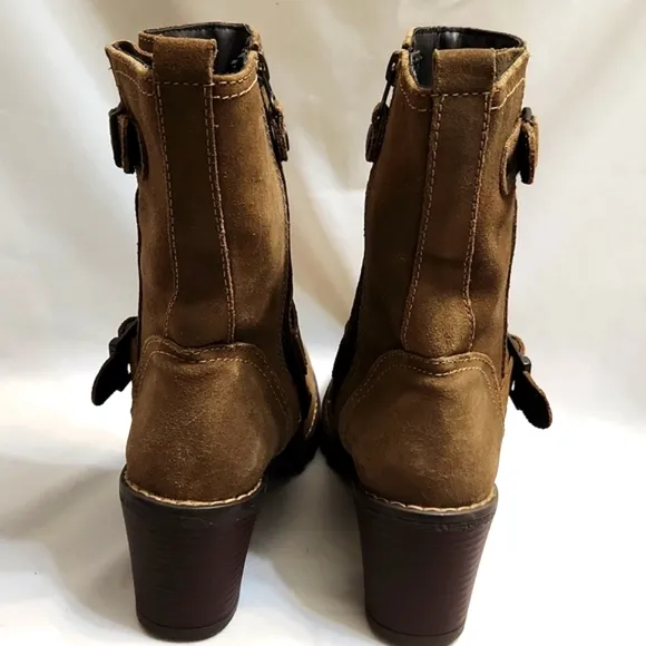 Bussola Brown Heeled Boots with Chunky Design and Mid-Calf Height (w size 38)