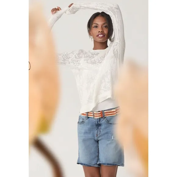 Cabi &quot;Austin&quot; Distressed Denim Shorts