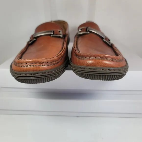 Cable Co Pebbled Leather Buckle Accent Loafers