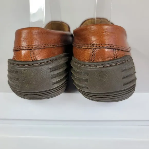 Cable Co Pebbled Leather Buckle Accent Loafers