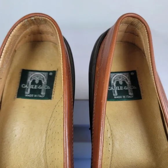 Cable Co Pebbled Leather Buckle Accent Loafers