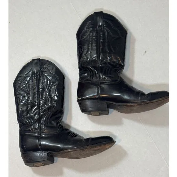 Calexico Tu Estilo Vaquero Black Western Cowboy Boots Mens Size 9 Shiny Patent