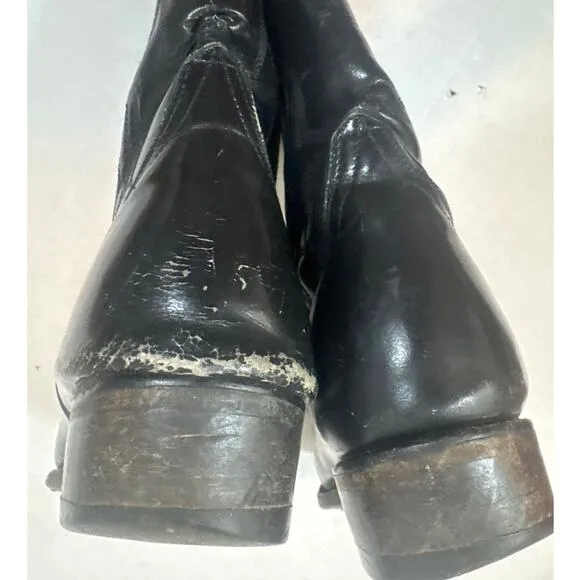 Calexico Tu Estilo Vaquero Black Western Cowboy Boots Mens Size 9 Shiny Patent