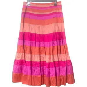 Calypso St Barth Skirt in Gorgeous 100% silk Tiered midi/maxi skirt sz M