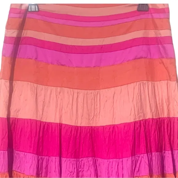 Calypso St Barth Skirt in Gorgeous 100% silk Tiered midi/maxi skirt sz M