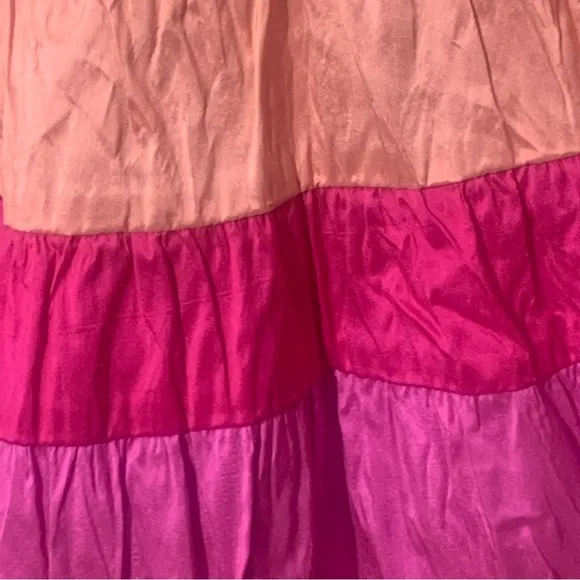 Calypso St Barth Skirt in Gorgeous 100% silk Tiered midi/maxi skirt sz M