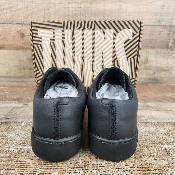 Camper Twins EU 41, Men 8 Wmn 10 Black Leather Classic Low Top Comfort‎ Sneakers