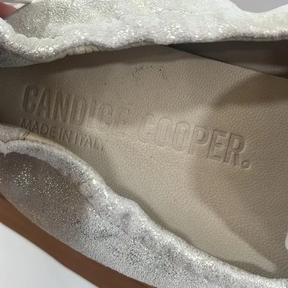 Candice Cooper Silver Leather  Loafers, Size 38, NWT