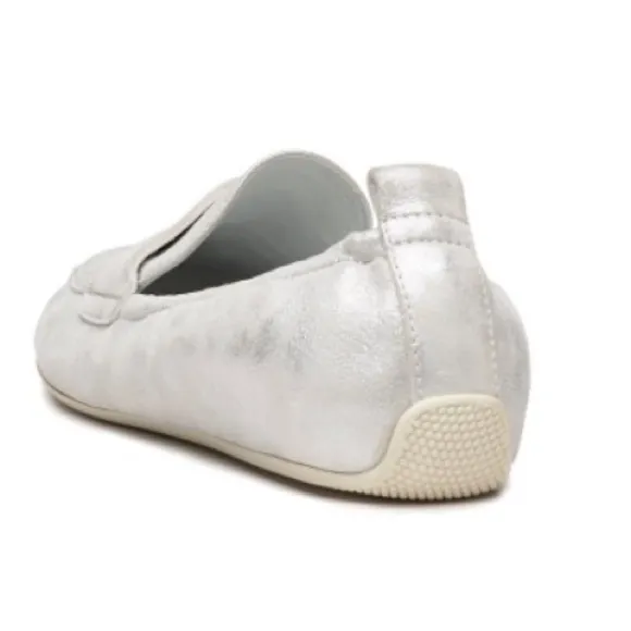 Candice Cooper Silver Leather  Loafers, Size 38, NWT
