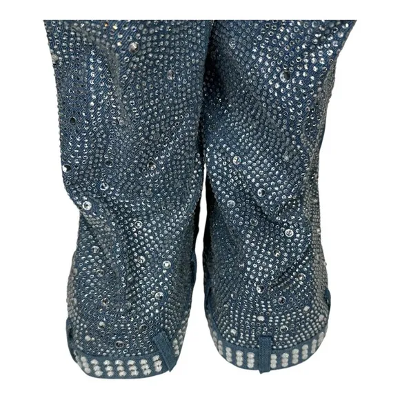 Cape Robbin Kastel Denim Rhinestone Rainbow Platform Boots. Sz: 6