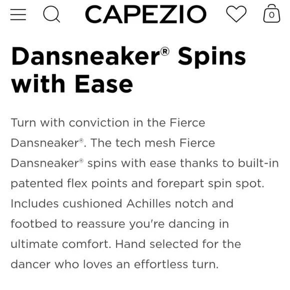 Capezio DS11 Fierce Unisex Black Dance Sneakers Men's Size 10