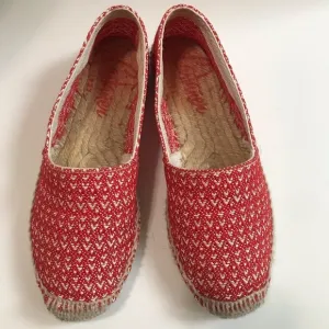 Castaner Red &amp; White Pattern 'Kim' Flat Espadrilles Size 5/EU 35 Made in Spain