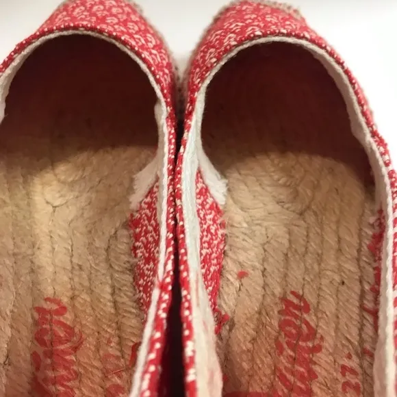 Castaner Red &amp; White Pattern 'Kim' Flat Espadrilles Size 5/EU 35 Made in Spain