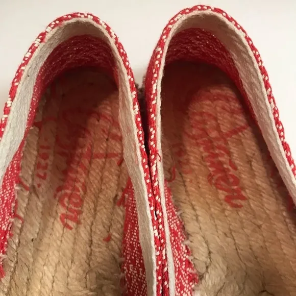 Castaner Red &amp; White Pattern 'Kim' Flat Espadrilles Size 5/EU 35 Made in Spain