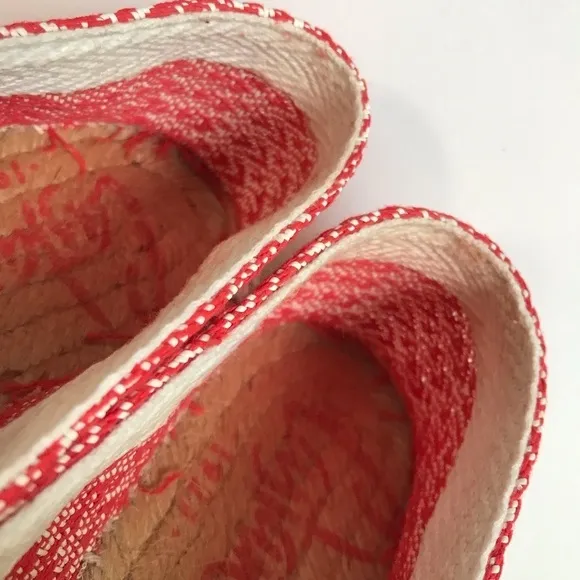 Castaner Red &amp; White Pattern 'Kim' Flat Espadrilles Size 5/EU 35 Made in Spain
