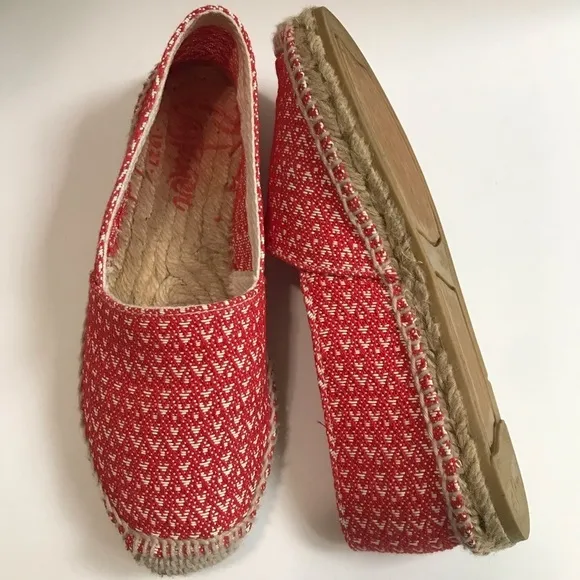 Castaner Red &amp; White Pattern 'Kim' Flat Espadrilles Size 5/EU 35 Made in Spain