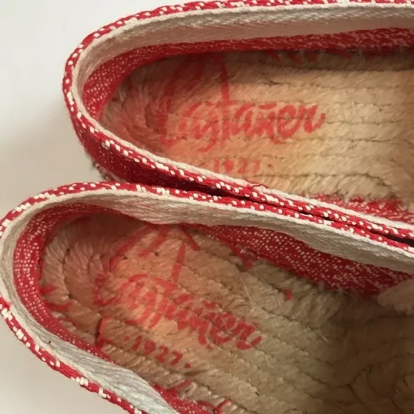 Castaner Red &amp; White Pattern 'Kim' Flat Espadrilles Size 5/EU 35 Made in Spain