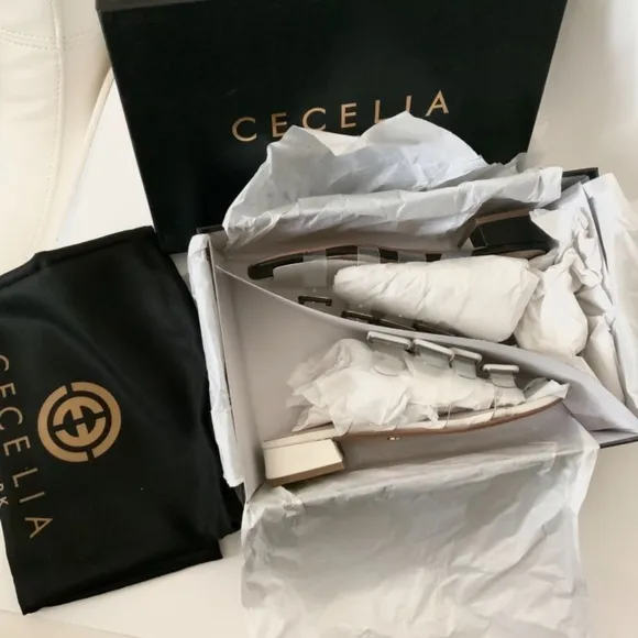 CECELIA Lincoln Strappy Clear Slide Sandals Mules