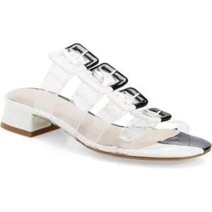 CECELIA Lincoln Strappy Clear Slide Sandals Mules
