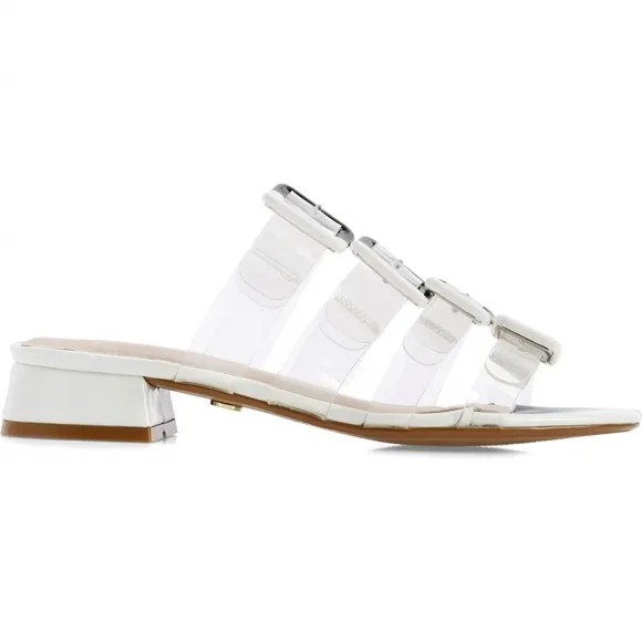 CECELIA Lincoln Strappy Clear Slide Sandals Mules