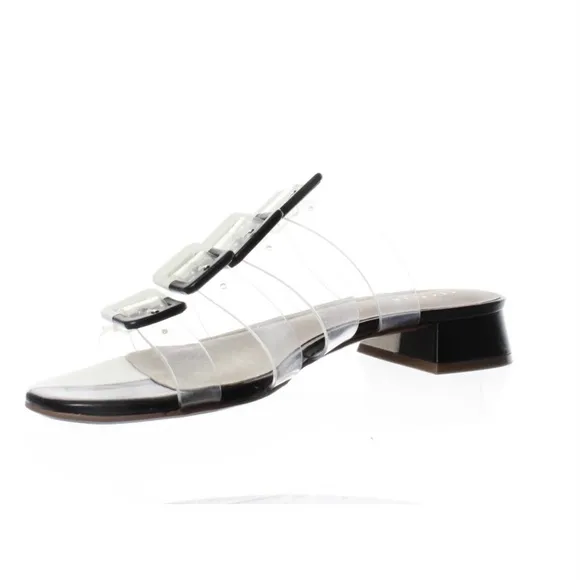 CECELIA Lincoln Strappy Clear Slide Sandals Mules