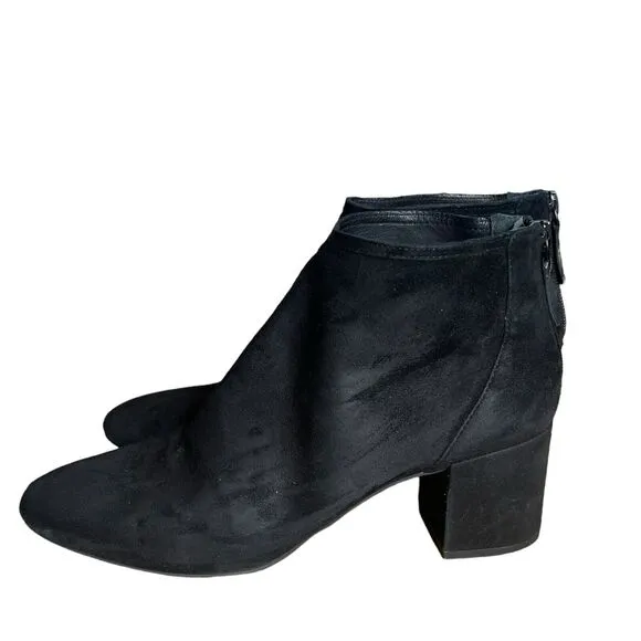 Cecelia New York Suede Leather Nolton Ankle Bootie Black Boots Size 9.5 B