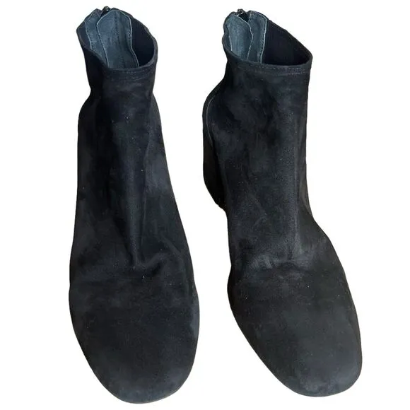 Cecelia New York Suede Leather Nolton Ankle Bootie Black Boots Size 9.5 B