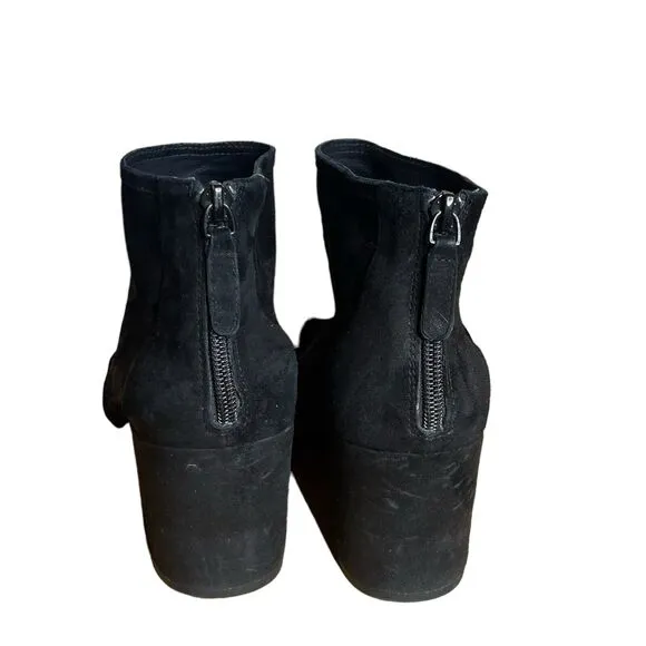 Cecelia New York Suede Leather Nolton Ankle Bootie Black Boots Size 9.5 B