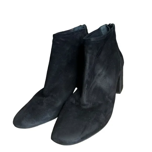 Cecelia New York Suede Leather Nolton Ankle Bootie Black Boots Size 9.5 B