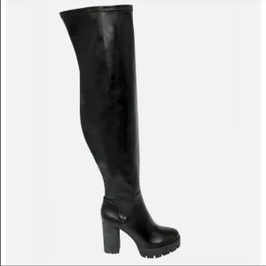 CHARLES BY CHARLES DAVID Womens Black 1&quot; Platform Lug Sole Zip-Up Boots Size 7.5