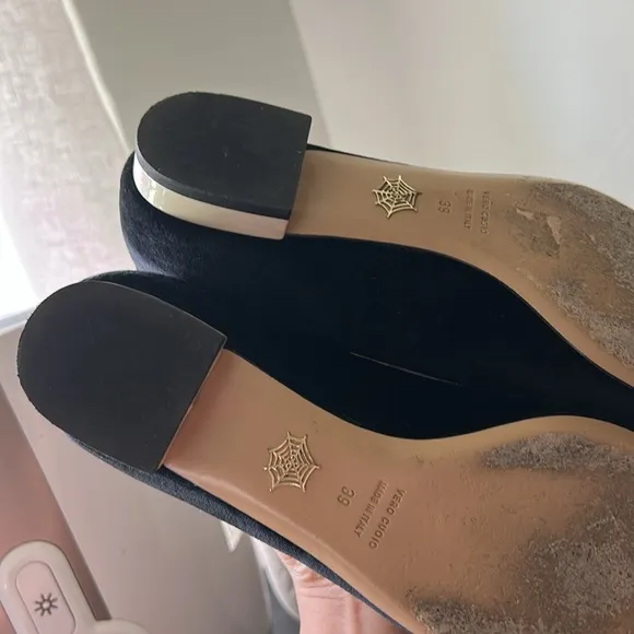 Charlotte Olympia Grunge Kitty Velvet Flats. Size 39/ 9